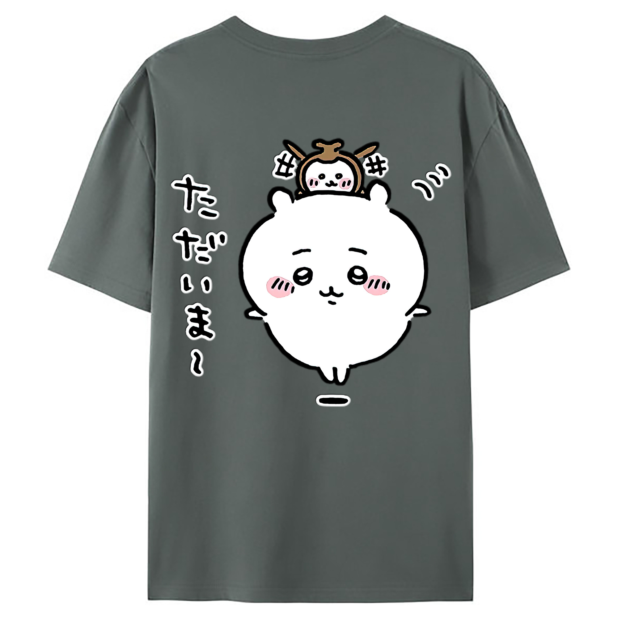 （画像用） ちいかわ ちいかわ Chii-kawa chiikawa 綿100％ メンズ半袖Tシャツ（バックプリント） 通気性